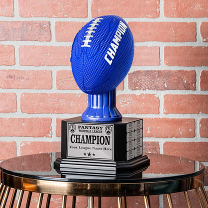 TrophySmack 15" Perpetual Fantasy Football Trophy - Blue Football